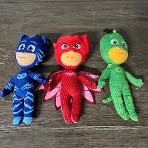 PJ Masks Catboy, Owlette, and‎ Gekko Plush Back Pack Clip Bundle